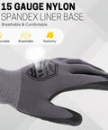 Micro Foam Nitrile Coated Work Gloves With Seamless Knit Nylon For Heavy Duty Grip In Wet Damp And Oily Conditions