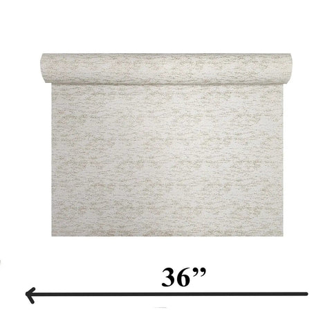 Top Shelf Vinyl Textured Wallpaper In Crisp Off White Cream Accented With Shimmery Gold Mica Chips 36" roll in soft cream with gold flakes.