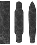 Contour Map Grip Tape For Skateboards 33 By 9 Inches Black With White Contour Lines Ultra High Traction Anti Slip Sandpaper