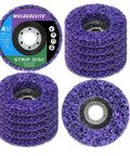 WelderElite four purple paint-stripping discs, 4-1/2 in, 7/8 in arbor, for angle grinders