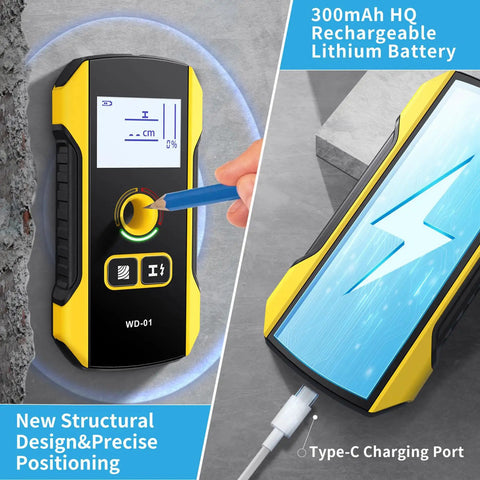 Electronic Studs Finder Handheld Wall Scanner for Wood Metal Studs Detection Detector Color Display with charging port