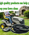GX21395 Replacement Mower Deck Belt For 54 Inch Decks, Easy Install, Beefy Durability, Fits John Deere S180 D170 E180 LA175 G110 Tractors, 0.66 Inch Width And 161.4 Inch Length, coiled black belt on lawn tractor