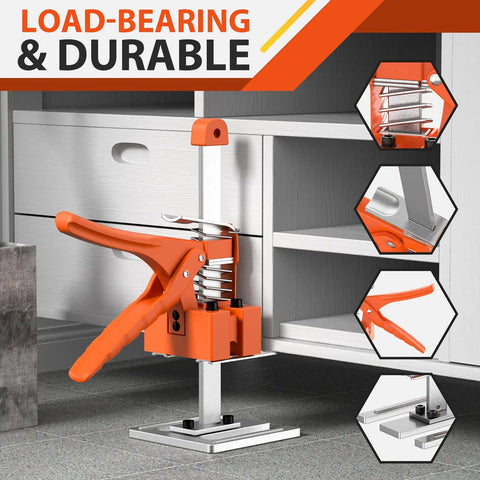 Heavy Duty 15 Inch Lever Jack 2 Pack, All Steel 400 Lb Handheld Lifter With Solid Grip Handle For Cabinet Install And Wall Tile Adjuster, Built Tough For No Sweat Lifting