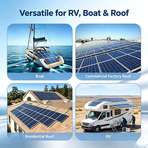 20Pcs Solar Panel Mid Clamps For 30Mm And 35Mm Panels on a boat, commercial roof, residential roof, and RV.