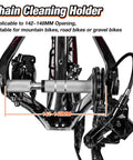 Dummy Hub Bike Chain Holder For Thru Axle Frames with Elastic Snap Fit, Dual POM Bearings, shown on a bike frame.
