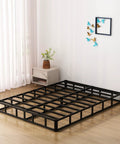 Rock Solid King Size Box Spring With Seven Inch Steel Bed Base Foundation and dust resistant fabric cover in a modern bedroom.