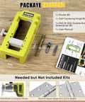 All In One Door Hinge Mortiser And Router Template Kit For 3 To 5 Inch Hinges With One Quarter Or Five Eighths Inch Thickness, includes router and hinge bits