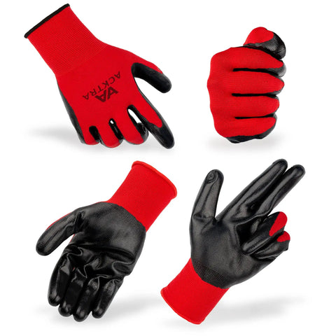 Ultra Thin PU Safety Work Gloves 12 Pairs Black Large Model WG002 Lightweight Durable Hand Protection For Heavy Duty Projects