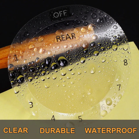 Six Burner Stove Dial Sticker Set For Knobs And Controls, Heat Resistant Self Adhesive Clear Vinyl Labels With Black Print On Clear