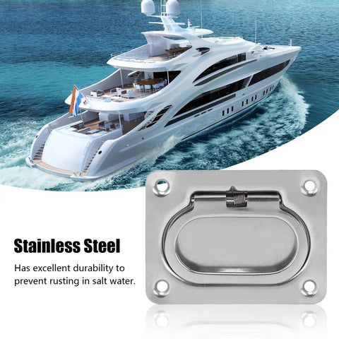 4 Pack 316 Stainless Steel Flush Pull Handles Tough As Nails Premium Marine Grade Recessed Design Smooth Grip No Sweat Installation For Boat Hatches Floor Panels And Woodworking Upgrades