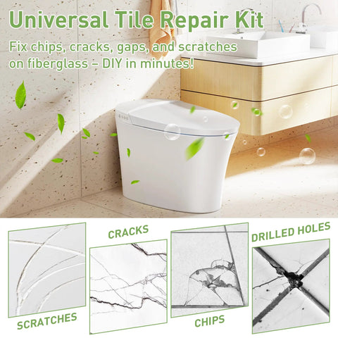 All-In-One DIY Ready Home Surface Repair Kit For Tubs, Tiles, And Countertops - Fix Chips, Cracks, Scratches, And Holes display