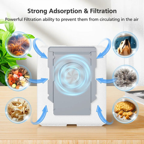 16 Pack Vacuum Bags For iRobot Roomba Series With Easy Fit filtration features on display.