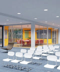 Spacious office setting featuring Westgate 4" LED Recessed Light, 14W/20W/27W, CCT Selectable illuminating the area.