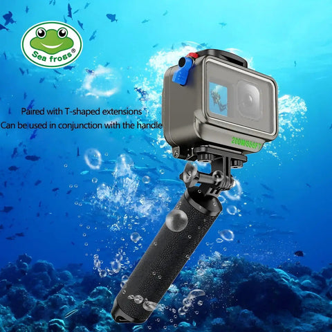Underwater Action Camera Housing For GoPro Hero 9 10 11 12 13 with handle, Waterproof Up To 200 Meters, Rugged Enclosure for diving
