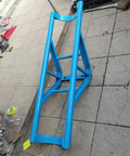 Beast Mode Heavy Duty Utility Pole Dolly With 2 Wheels For Concrete Power Poles And Site Transport Cart, blue welded steel frame