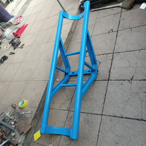Beast Mode Heavy Duty Utility Pole Dolly With 2 Wheels For Concrete Power Poles And Site Transport Cart, blue welded steel frame