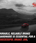Rear parking brake hardware kit by Raybestos R-Line; Amazon logo in corner; red SUV on mountain highway.