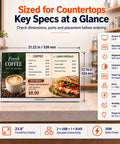 Slick Countertop Digital Signage Display Featuring Usb Autoplay Cloud Cms Hub And Ethernet Hookup For Restaurants Cafes And Retail Counters, 23.8 inch with menu details.