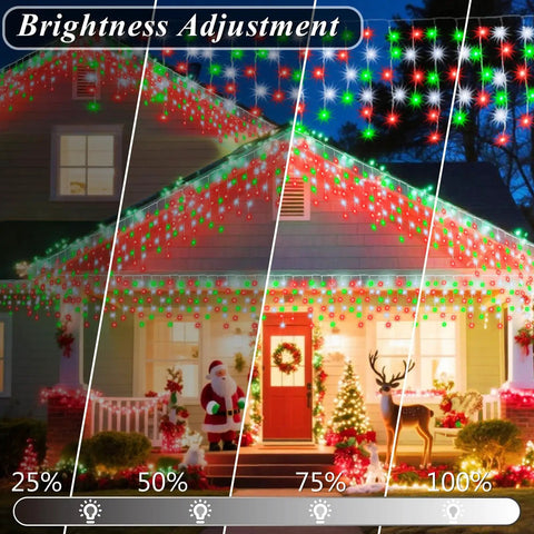 Color Changing Icicle Lights With Remote, 35 Color Modes, 300 LED 48Ft RGB Waterproof Hanging String Lights roof decor display