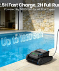 Cordless Robotic Pool Cleaner For Inground And Above Ground Pools With Smart Nav And 5000 GPH Suction by poolside charging