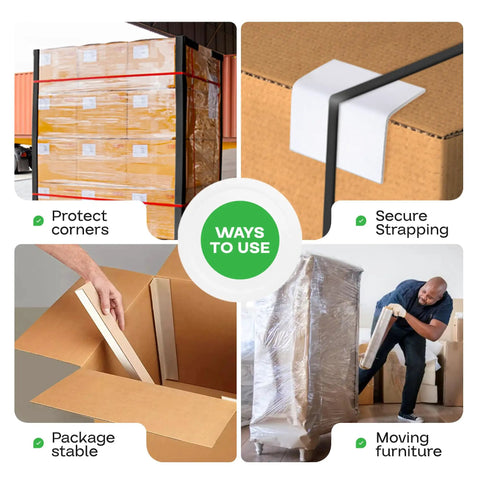 CEP-48 V-Board Reinforced Cardboard Edge Protector Heavy-Duty 2 In x 2 In x 48 In for shipping, packing, and moving applications.