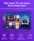 55 Inch QLED Smart TV With Sharp 4K Resolution And Rich HDR10 Colors Plus Slick Built In Apps For Smooth Streaming and Crisp Picture Tuning showing Roku interface and streaming options.