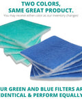 Indoor Dryer Vent Kit With Polyester Dryer Filter Replacements For Efficient Home Drying, green and blue filters shown.