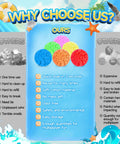 60 Pcs Reusable Water Balls For Summer Splash Fun, colorful options compared to traditional water balloons, benefits listed