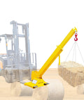 Heavy Duty Forklift Jib Boom Crane With Dual Hooks And Smooth 0 To 75 Degree Tilt Hella Tough 6600 Pound Capacity Attachment lifting hay.