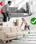 Heavy Duty Industrial Furniture Movers With Wheels And Dolly Lifter Sliders Five Casters Cart for moving a sofa easily