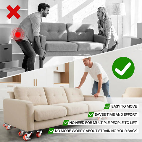Heavy Duty Industrial Furniture Movers With Wheels And Dolly Lifter Sliders Five Casters Cart for moving a sofa easily