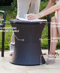 Cool Bar Rattan Outdoor Cooler Table Brown For Backyard Barbecues And Party Ready Events A 30 Liter Cooler With Built In Table
