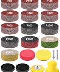 Dope Drill Sanding Attachment Kit with 3 Inch Hook And Loop Discs, 80 To 5000 Grit, foam buffer pad, shank, backing plate