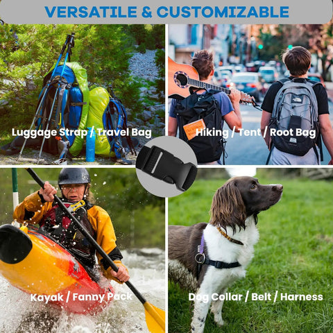 Must Have DIY Strap Kit For Everyday Gear 18 Feet Of 1 Inch Nylon Webbing With 8 Quick Release Buckles in versatile uses