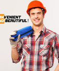 Man holding a blue pouch from 9 Pack Small Tool Pouches Set Canvas Zipper Tool Bags Waterproof And Wear Resistant Multipurpose Handy Hand Pouches For Organization Heavy Duty Tool Pouches For Home Garage Or Workshop 9.8 By 3.3 By 2.7 Inch
