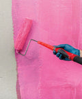 Applying liquid rubber waterproofing and crack isolation membrane with a roller for tile or stone floors and walls, one gallon size.