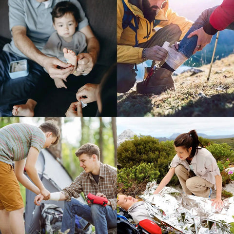 Various situations using a Waterproof Boat First Aid Kit With Roll Top Dry Bag For Marine Adventures All-In-One Safety Kit for emergencies.