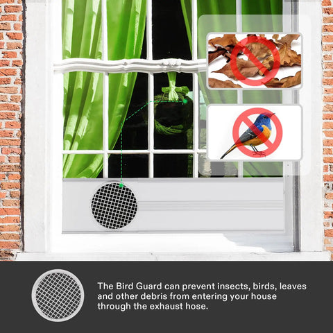 All In One Window Vent Kit For Portable ACs And Dryers with sliding window seal preventing bird and debris entry