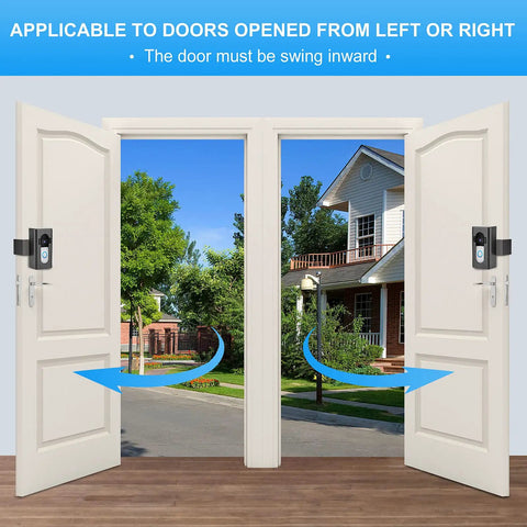 Anti Theft Video Doorbell Mount For Apartments No Drill Bracket Holder 360 Degree Security Shield shown on double doors