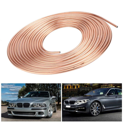 25ft Copper Plated Brake Line Tubing 3 By 16 Inch OD Coil Roll For Hydraulic Brake Systems And Fuel Lines Flexible Rust Proof
