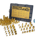 137 Piece Brass Pipe Fittings Assortment Kit For NPT Projects With Extension Adapters Reducers and Organization Tray
