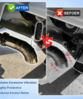 Heavy Duty Exhaust Hanger Kit With Removal Tool For Cars Trucks And SUVs 17 Piece Universal Rubber Muffler Hanger Replacement image before and after installation comparison