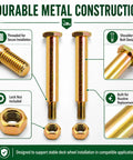Quick Fix No Sweat Heavy Duty Deck Wheel Shoulder Bolts With Lock Nuts Solid Lawn Mower Repair, including two screws and lock nut.