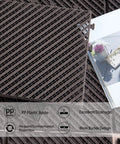 Interlocking Deck Tiles 27 Pack Outdoor Flooring 12 By 12 Inch Plastic Tiles DIY Friendly All Weather Waterproof Patio Pavers For Balcony Decor Porch Poolside Backyard Brown Non Slip Easy Install showing close-up of tile texture.
