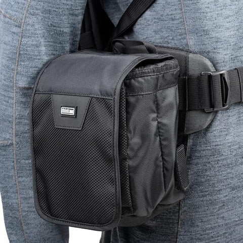 Side view of 46L Camera Backpack For Travel Photography With Expandable Front Pocket For A 16 Inch Laptop And Gear Adjustable Foam Dividers