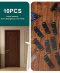 Door Hinge Shims Repair Kit, 10 Pcs 3.5 Inch Hinge Spacers for alignment, sag fix, gap elimination, black PC material on table