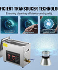 Heavy Duty 6L Ultrasonic Cleaner With Digital Timer And Heater showcases efficient transducer technology for effective cleaning.