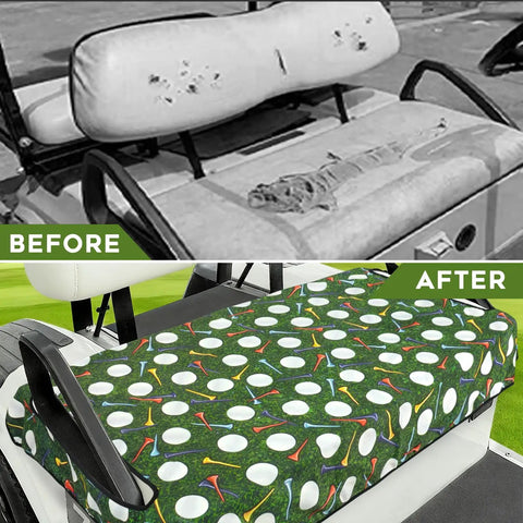 Hella Comfy Golf Cart Seat Covers Smooth Daily Ride Towel Blanket For Universal Two Seater Non Slip Durable Fabric Easy Wash transformed golf cart seat before and after