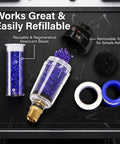 Desiccant Air Dryer System With Filter For Pneumatic Tools And HVLP Paint Guns Keeps Oil Water And Moisture Outta Your Lines display