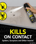 Spider And Scorpion Killer Spray For Indoor And Outdoor Use That Kills Spiders Scorpions Ants 12 oz showing spray action on insects